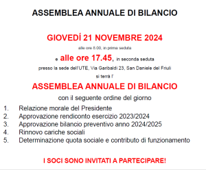 ASSEMBLEA ANNUALE DI BILANCIO