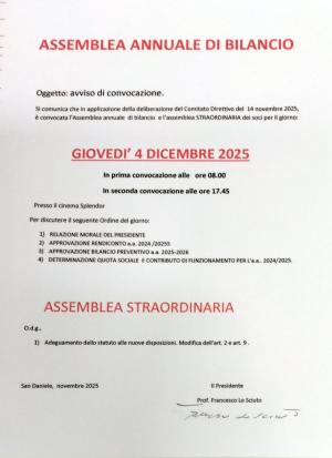 ASSEMBLEA ANNUALE DI BILANCIO - ASSEMBLEA STRAORDINARIA